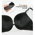 thumbnail image 3 of Exerin Women's Deep Plunge Low Cut Thick Padded Underwire Push Up Bra(34D,Black), 3 of 6