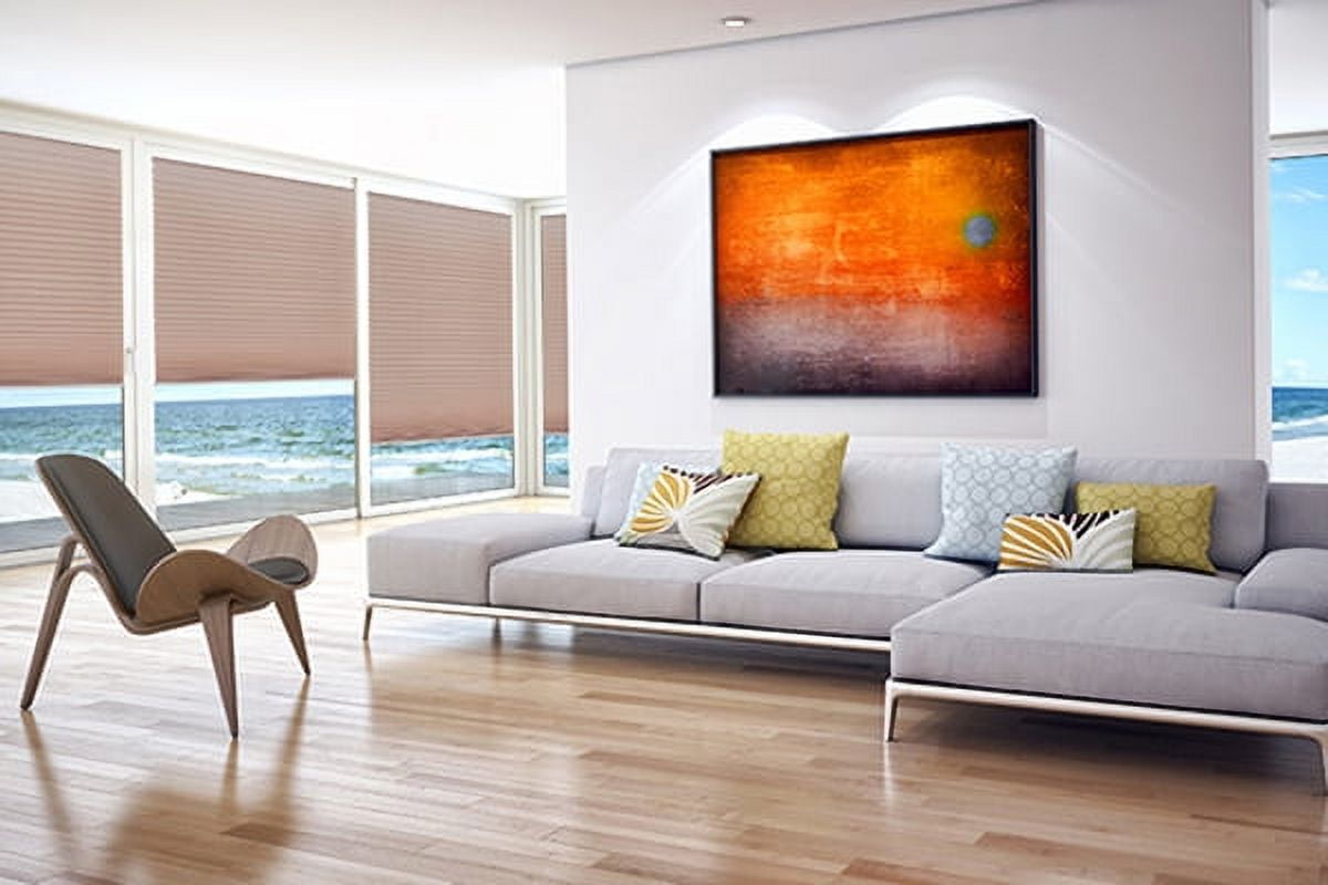 Redi Shade Easy Lift No Tools Trim-at-Home Cordless Pleated Light Blocking Shade Natural, 48" x 64"