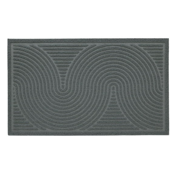 18-inch x 30-inch Seeley Rosemary Grey Embossed Non-Slip Indoor Doormat for Entryway