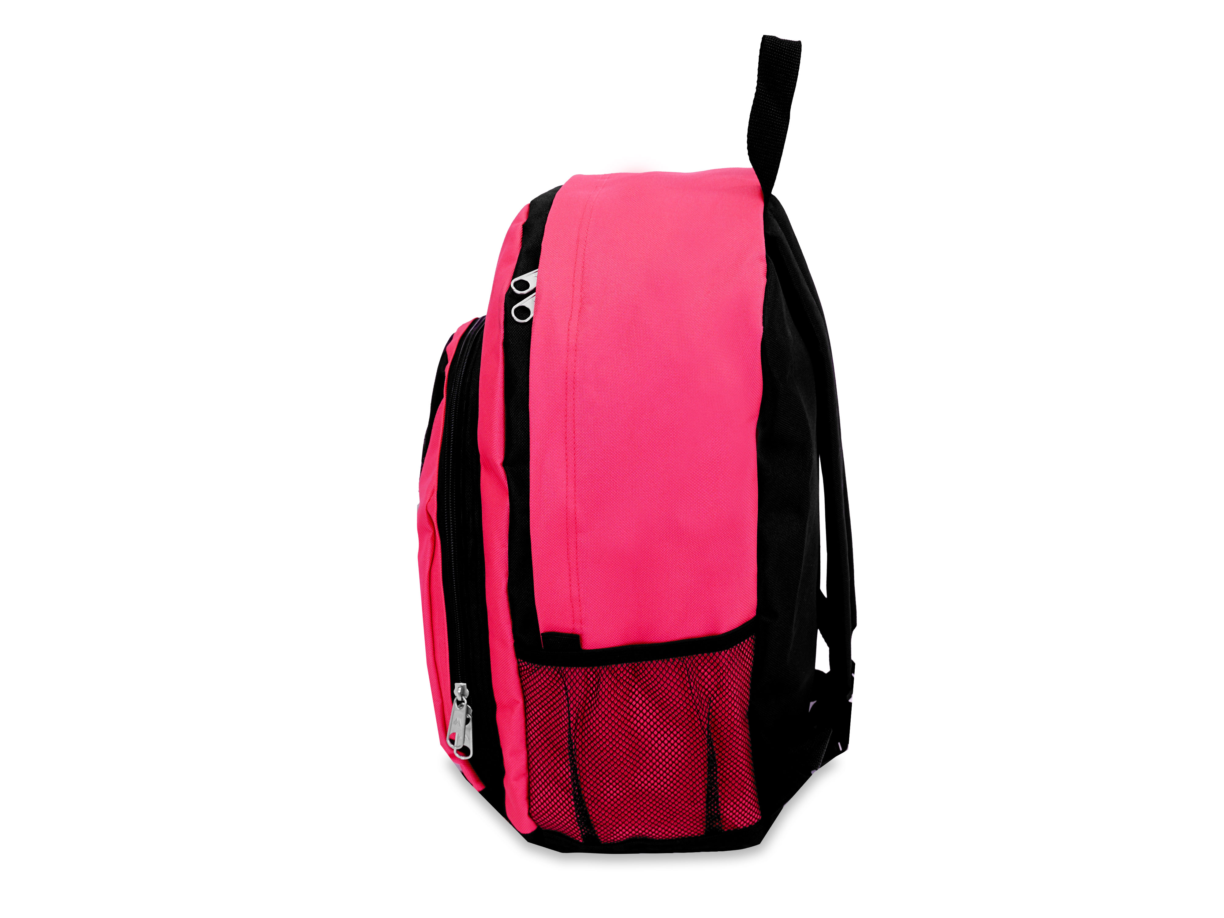 Everest 17" Backpack with Front & Side Pockets, HOT PINK/BLACK All Ages, Unisex - BP2072-HPK/BK - image 4 of 4