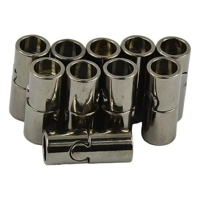 GUOOL 10 Ensembles de Colle à Jet dans 7 mm Tube Baril Glisser Fermoir Bricolage Résultats Bijoux Noir