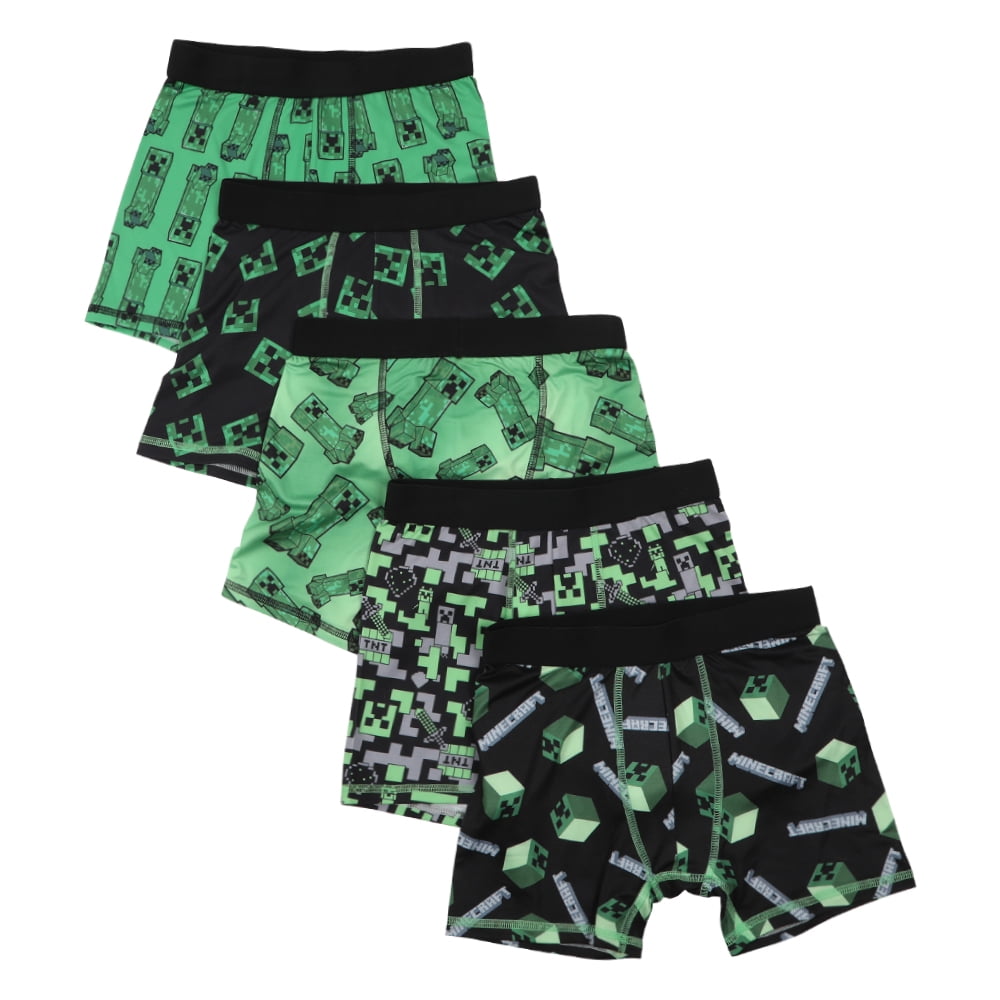 . Boys Minecraft Underwear Boxer Briefs Athletic 4 Pack Size 8 M 