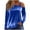 Blue Womens Tops, variant on One Shoulder Velvet Tops for Women with Adjustable Strap,Christmas Long Sleeve Patchwork Tunic Tops for Evening Party