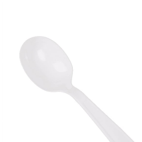 Karat PS Plastic Heavy Weight Soup Spoons Wrapped, White - 1,000 pcs