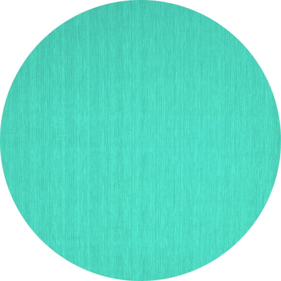 Ahgly Company Indoor Round Abstract Turquoise Blue Contemporary Area Rugs, 5' Round