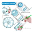 thumbnail image 6 of 2 Pcs Multifunctional Geometric Ruler Plastic Circle Drawing Tool, 6 of 8