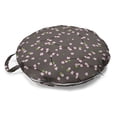thumbnail image 1 of Floral Round Floor Cushion with Handle, Blossoming Branches Twigs on Dark Toned Background, Decorative Pillow for Living Room & Dorms, 18" Round, Taupe Grey Multicolor, by Ambesonne, 1 of 4