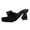 Black, variant on Rose Flower Slides for Women Elegant Square Open Toe High Heeled Sandals Buckle Lady Charm Slip on Lightweight Dress Shoes Pink Size 7