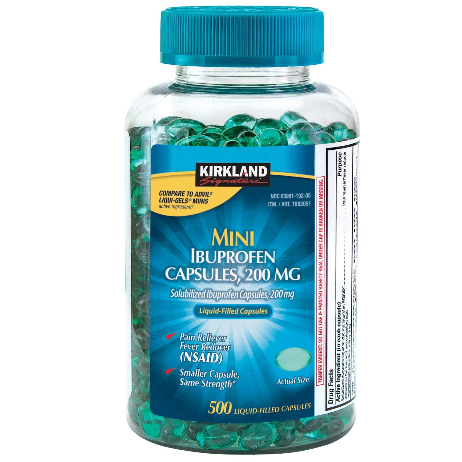 Kirkland Signature Ibuprofen Softgel, 200 mg. (500 Count)