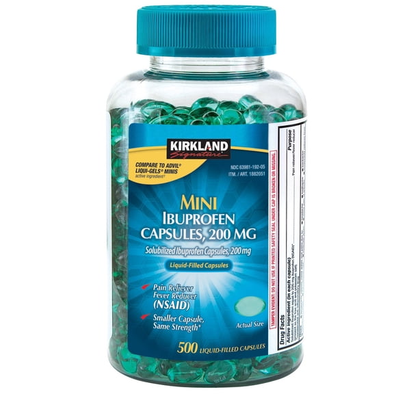 Kirkland Signature Ibuprofen Softgel, 200 mg. (500 Count)
