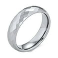 thumbnail image 1 of Bagues de Mariage en Titane Multifacettes pour Couples, Ton Argent, Confort, Taille 5MM, 1 of 4