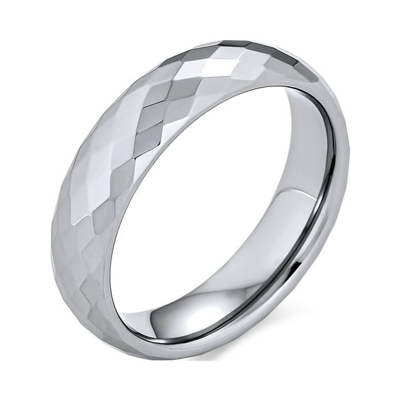 Bling Jewelry Mens Titanium Wedding Band Prism Cut Titanium Ring Comfort Fit