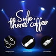 thumbnail image 4 of Letrero de neón "Smile There's Coffee", letreros de neón para decoración de pared, letreros de neón LED, letreros de neón iluminados para habitación, decoración del hogar, 16,53 x 10,15 pulgadas, 4 of 7