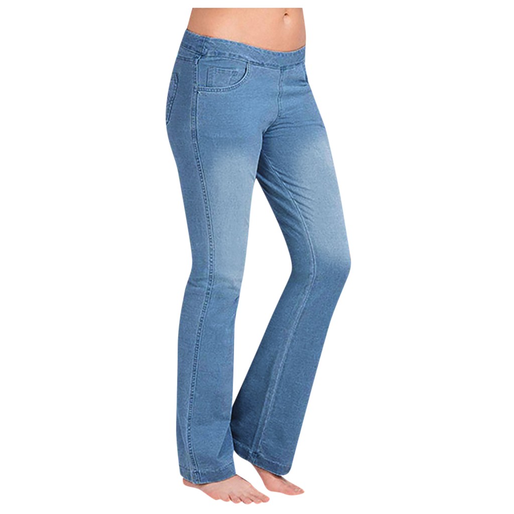 Summer Savings Clearance 2022! Women Flare Jeans Mid Waist Bell Jeans