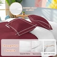 thumbnail image 2 of 3 Piece Pure Red Wine Duvet Cover Set Twin Size, Microfiber Comforter/Quilt Cover with Corner Ties and 2 Pillowcases, Simple Solid Color All Season Soft Bedding with Zipper Closure, 2 of 8
