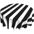thumbnail image 3 of Black White Stripes Round Tablecloth Washable Reusable Decoration Table Cover for Kitchen Party 60", 3 of 7