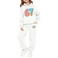 thumbnail image 7 of Boys Sweatsuit Cartoon Six Seven Print Hoodies Jogger Pants Casual Warm Hop Pullover Playful Girls 2 Piece Outfits 12-13 Y, 7 of 7