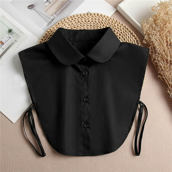 Women's Jacket Short Shirt Collar Decorative Crew Neck Shirt False Collar Women Dress Shirts Layering Button down Insert Toddler Colla Blouse Colla Shirt Women Cropped Womens Dickey Button up