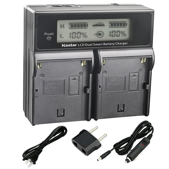 Cargador Rápido Dual Inteligente Kastar BPU60 con LCD para Sony BP-U60