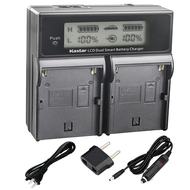 Cargador Rápido Dual Inteligente Kastar BPU60 con LCD para Sony BP-U60