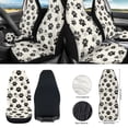 thumbnail image 2 of Jeiento Paw Print Car Front Seat Cover Set of 12 Pack Steering Wheel Cover Seat Belt Pads Armrest Cover Garbage Bin Air Vent Pocket Rearview Mirror Cover Coasters Keychain Fit for Most Vehicles, 2 of 9