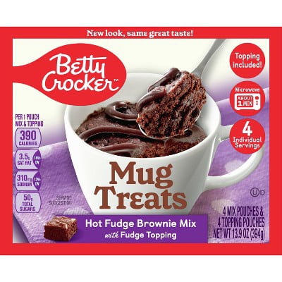 Betty Crocker Mug Treats Hot Fudge Brownie Cake Mix - 13.9oz/4ct