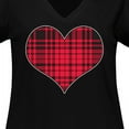 thumbnail image 4 of Inktastic Red Plaid Heart Women's Plus Size V-Neck T-Shirt, 4 of 5