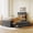 Gray, variant on Twin Size Upholstered Platform Bed with Trundle and 3 Drawers, Linen Fabric with Stripe Headboard, Storage Bed for Guest Room Apartment, Beige