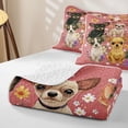 thumbnail image 4 of Homewish Funny Chihuahua Dog Quilt Full,Kawaii Floral Full Bedspread Sets,Pink,3pcs, 4 of 7