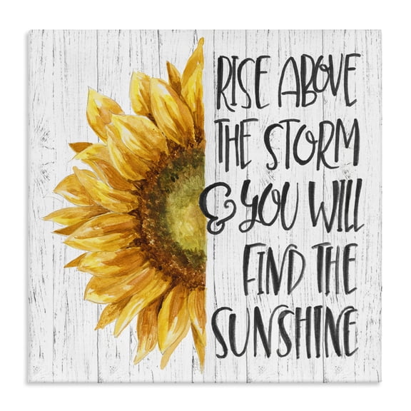 Stupell Industries Farmhouse Find Sunshine Motivational Sunflower Canvas Art, 36 x 36, by Patricia Pinto