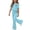 Sky Blue, variant on Girls Leopard Heart Clothing Set Teens 2 Piece Outfits Crewneck Oversized Short Sleeve Top Flare Pants Sets School Loose Sky Blue 5-6 Years