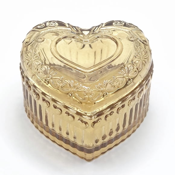 Joyero de vidrio WHSLILR en forma de corazón para pendientes