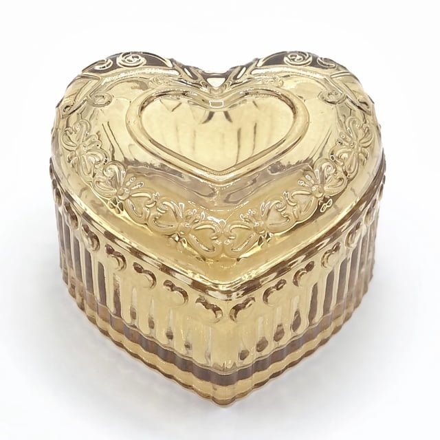 Joyero de vidrio WHSLILR en forma de corazón para pendientes