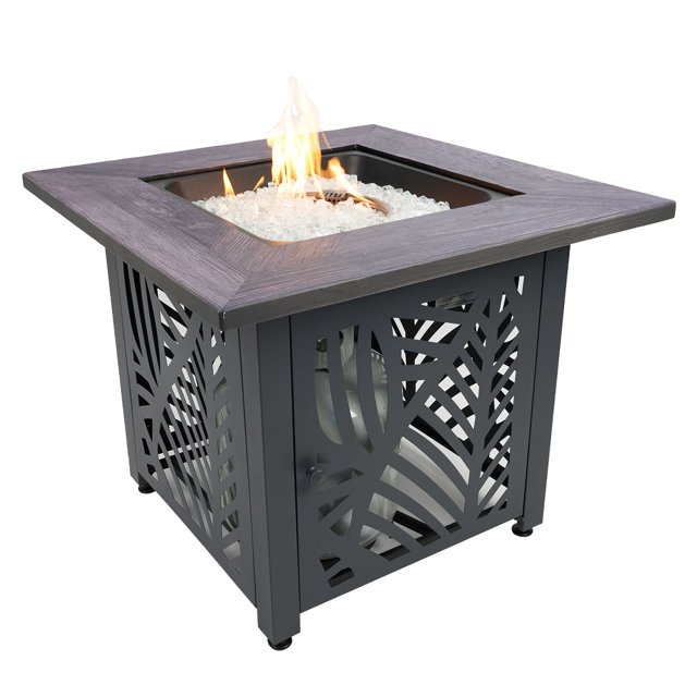 Endless Summer Lindsey Table de Foyer au Gaz LP Imprimée UV Carrée 30 Pouces pour Extérieur