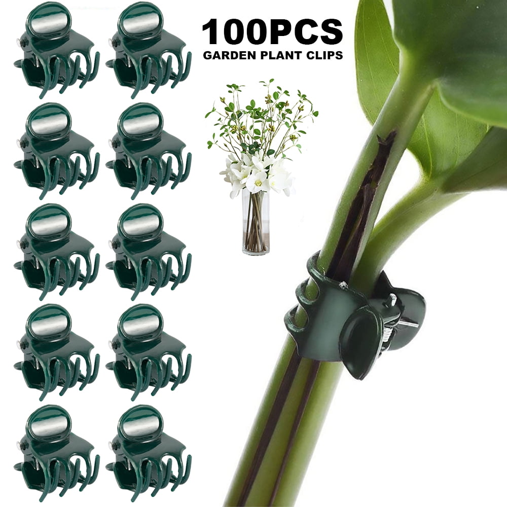 20X Garden Plant Clips Tomato Tie Stem Orchid Support Weatherproof Grow Fixing