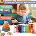 thumbnail image 5 of Somnr 6-in-1 Montessori Baby Toys for 1 Year Old - Wooden Stacking Blocks, Shape Sorter & Xylophone with Teething Rings, Learning Toys for Babies 6-12 Months (Toddler Gift Set), 5 of 6