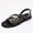 BLACK, variant on Women's Gladiator Studded Rhinestone Flat Sandals, Adjustable Metal Buckle Summer Casual Shoes