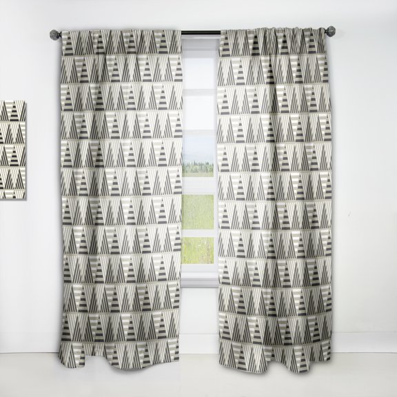 Designart 'Retro Triangular Design VIII' Mid-Century Modern Curtain Panel