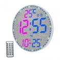 thumbnail image 3 of Reloj de pared Digital grande de 11,6 pulgadas con alarma remota, reloj con pantalla de hora, fecha, temperatura y semana, temporizador redondo , estilo c, 3 of 8