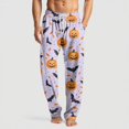 thumbnail image 2 of Satingcolo Mens Pajama Pants Red Bats Halloween, Cotton Soft Sleep Lounge Pj Bottoms with Pockets Drawstring, 2 of 6