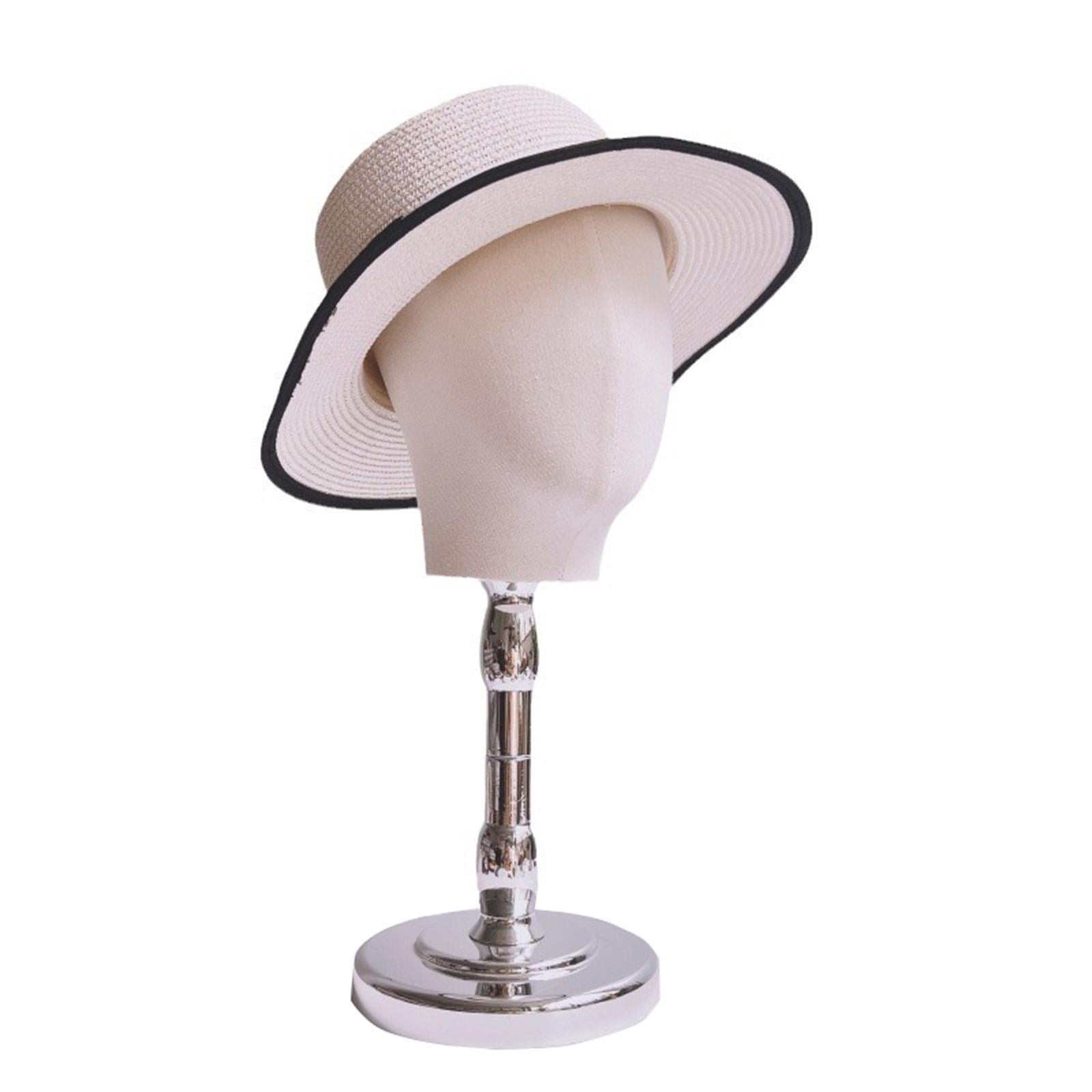 FITYLE Mannequin Head Display Head Hat Rack , Stand,Multipurpose, Home Decor,Hat Display Stand Manikin Head Hats Argent Base