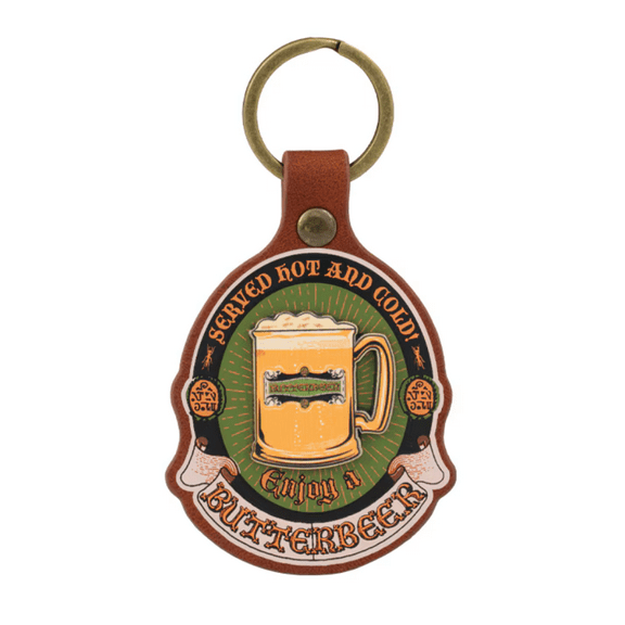 Universal Studios Wizarding Harry Potter Butterbeer Faux Leather Keychain New