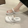 thumbnail image 2 of Vedolay Platform Sandal Wedge Sandals for Women Summer Casual Sandals Walking Shoes,White 8, 2 of 4