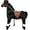Horse Black W/Hat, variant on DEYGIA Ride on Horse for Big Kids Horse Ride on Toy, Riding Horse, Pony Rider Mechanical Walking Action Plush Animal for 4 Years to 8 Years, No Battery or Electricity, Giddy up, Max Load 165LBS