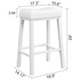 thumbnail image 5 of eHemco Heavy-Duty Padded Faux Leather Saddle Seat Kitchen Counter Height Barstools, 29 Inches, White, 5 of 6