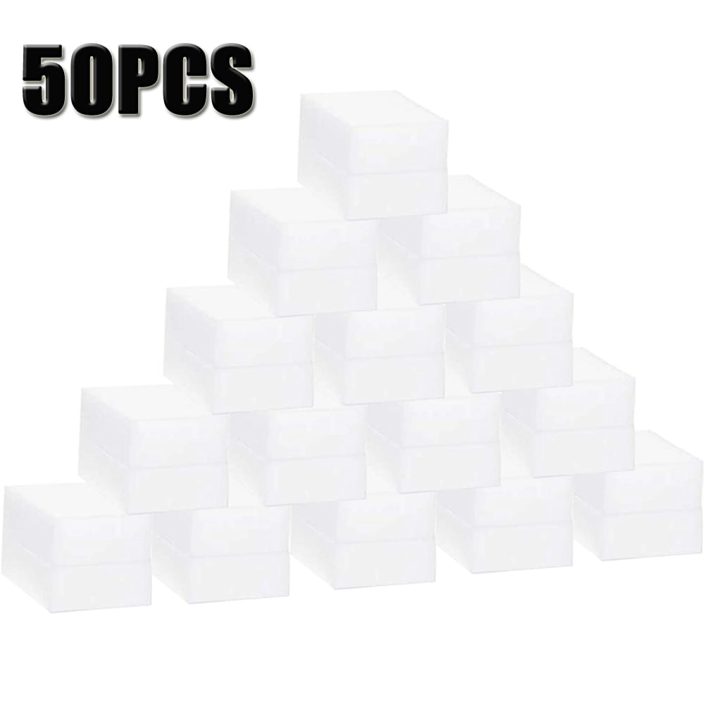 50 Magic Sponge Eraser BULK PACK Melamine Cleaning Foam 10x6x2cm 3/4" Thick USA 