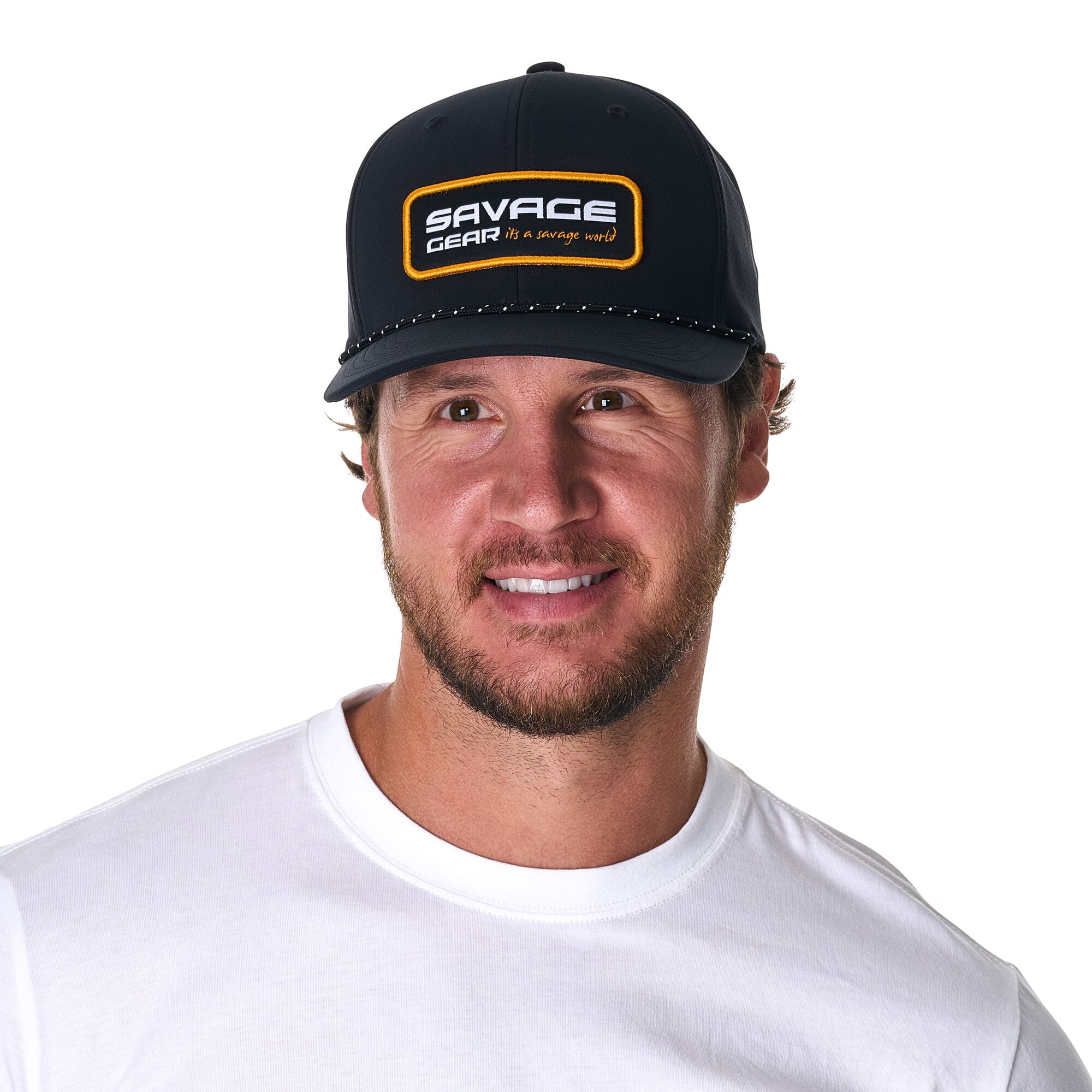 Savage Gear Patch Logo Performance Snapback Hat, Black