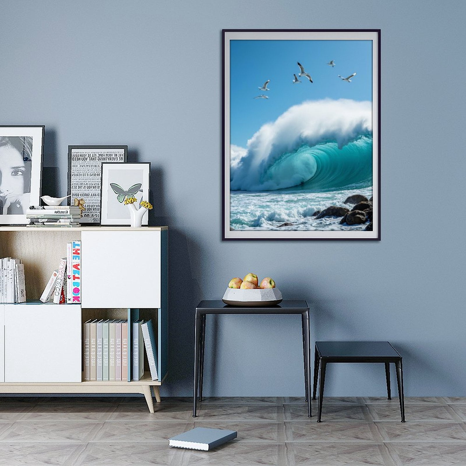 Diamond Art Kit for Adults, Seagulls Ocean Wave Rocks Sky Diamond Painting for Adults Beginners, DIY Diamond Art Painting Kits, 5D Diamond Painting Crafts for Home Decor 12x16 Frameless