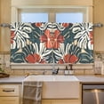 thumbnail image 3 of Ryvnso Rrtro Flower Leaf Curtains Sets Short Curtain Rod Pocket Half Window Cafe Farmhouse Tier 2 Panels 57"W x 36"L, 3 of 7