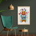 thumbnail image 2 of Bear Wall Art with Frame, Cartoon with Flowers and Leaves Spring Inspired Botanical Composition, Printed Fabric Poster for Bathroom Living Room Dorms, 23" x 35", Multicolor, by Ambesonne, 2 of 2